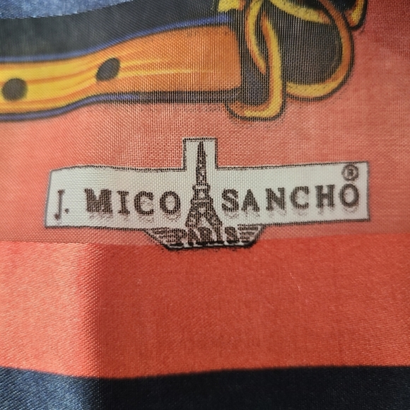 𝅺J.Mico Sancho Souvenir de Paris vintage scarf - Picture 5 of 11